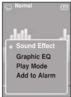 SAMSUNG YP-K5JQB - To select the sound effect - 1