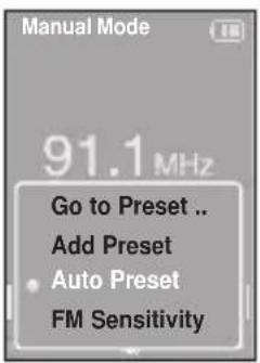 SAMSUNG YP-K5JQB - To automatically set Presets - 1