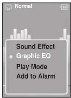 SAMSUNG YP-K5JQB - To select the graphic EQ display - 1