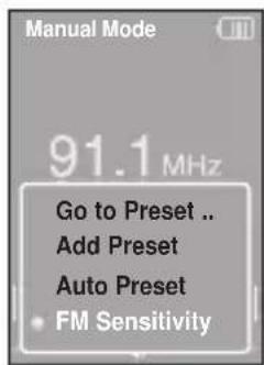 SAMSUNG YP-K5JQB - To set FM Sensitivity - 1