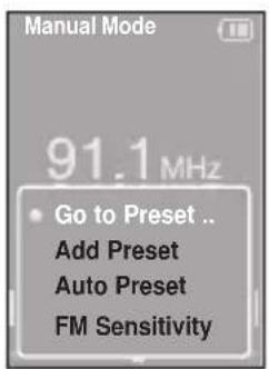 SAMSUNG YP-K5JQB - To switch to Preset Mode - 1