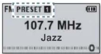 FM PRESET 1 107.7 MHz Jazz