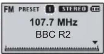 FM PRESET 1 STEREO 107.7 MHz BBC R2