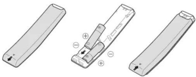SAMSUNG UE65KS8000L - Samsung tālvadības viedpults tālvadības pults bateriju ievietošana - 1