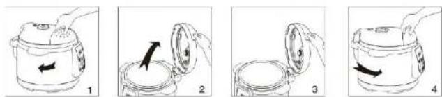 Cook's essentials PC 3 - LID INSTRUCTIONS – OPENING, CLOSING, REMOVING AND ATTACHING - 1