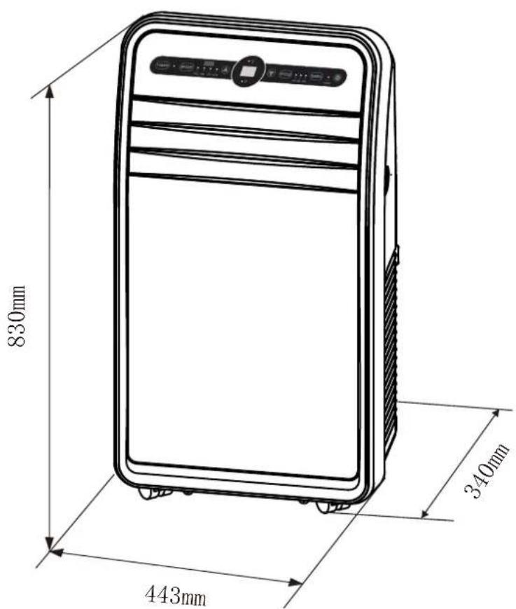 Just Fire 9000 - Machine Dimensions - 1