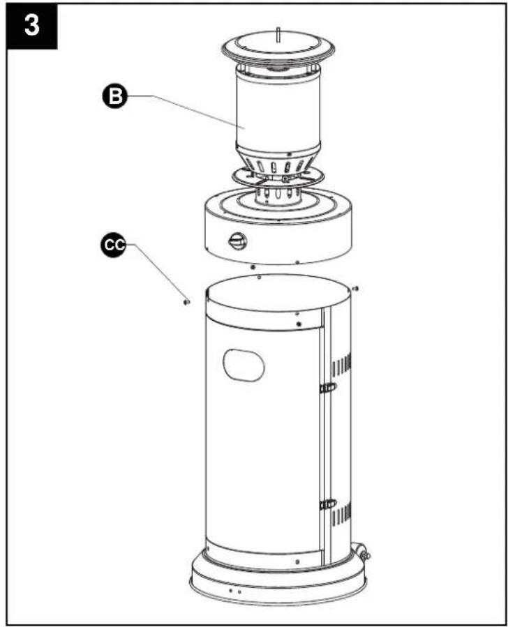 Just Fire Outdoor Patio Heater - Hardware Used - 3