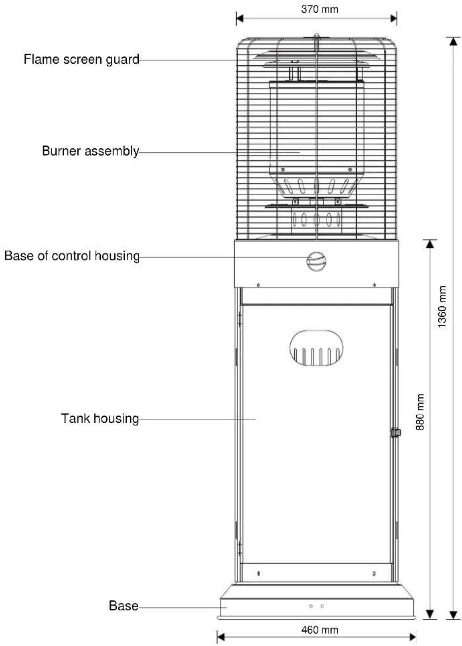 Just Fire Outdoor Patio Heater - PARTS AND SPECIFICATIONS - 1