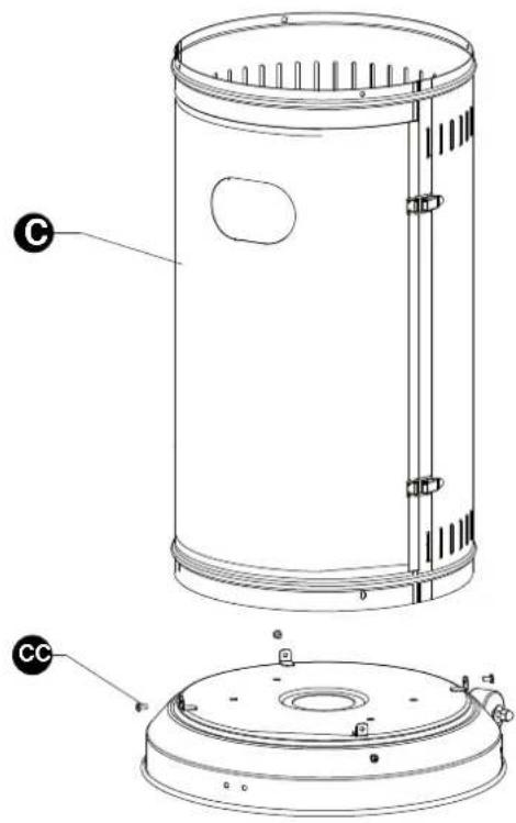 Just Fire Outdoor Patio Heater - Hardware Used - 3