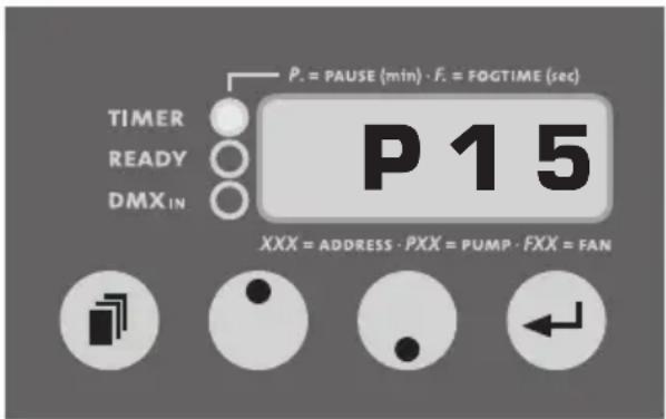 Look Solutions Viper 2.6 - Bedienfeld im Timer-Menü (die rote Timer-LED [21] leuchtet permanent) - 1