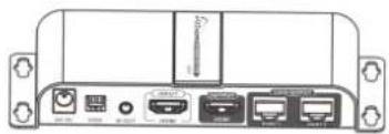 Front view of a network device rear panel showing ports and connectors (no text or symbols visible)