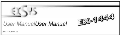 EXSPS User ManualUser Manual EX-1444 Vers. 1.0 / 15.08.14