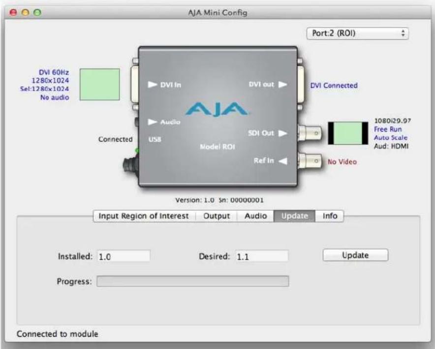 AJA ROI-DVI - Update Tab Screen - 1