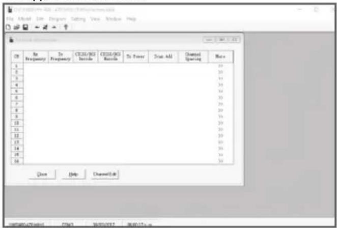 C# Frequency To Frequency CT/3L/NG Decode CT/3L/NG Decode To Power Start Add Channel Starting More 1 2 3 4 5 6 7 8 9 10 11 12 13 14 15 16 Close Help Channel Edit