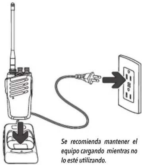 Se recomienda mantener el equipo cargando mientras no lo esté utilizando.