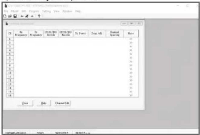 C8 Re Frequency To Frequency CE/CE/CE Decode CE/CE/CE Decode To Power Scan Add Channel Spacing More 1 2 3 4 5 6 7 8 9 10 11 12 13 14 15 16 Close Help Channel Edit
