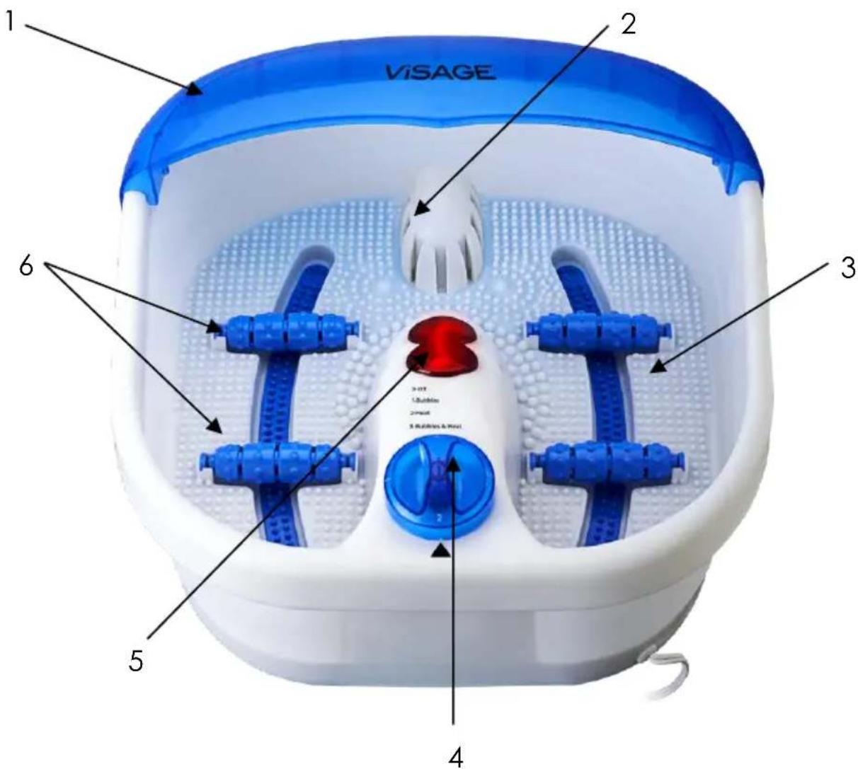 Visage Deluxe Foot Spa with Heat FM-588D - Componentes principales - 1