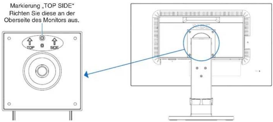 Markierung „TOP SIDE“ Richten Sie diese an der Oberseite des Monitors aus. TOP SIDE