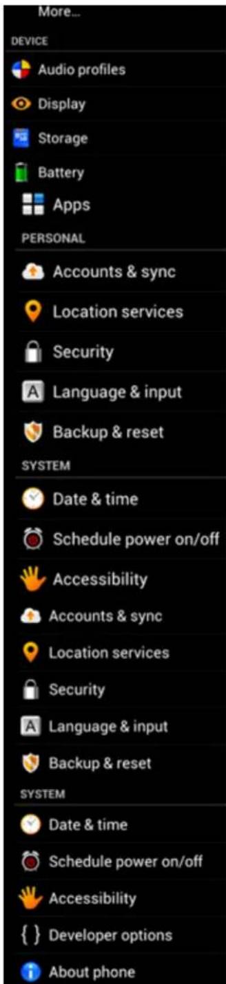 Yarvik Ingenia Horizon SMP 50-201 - Menuen Settings [Indstillinger] - 2
