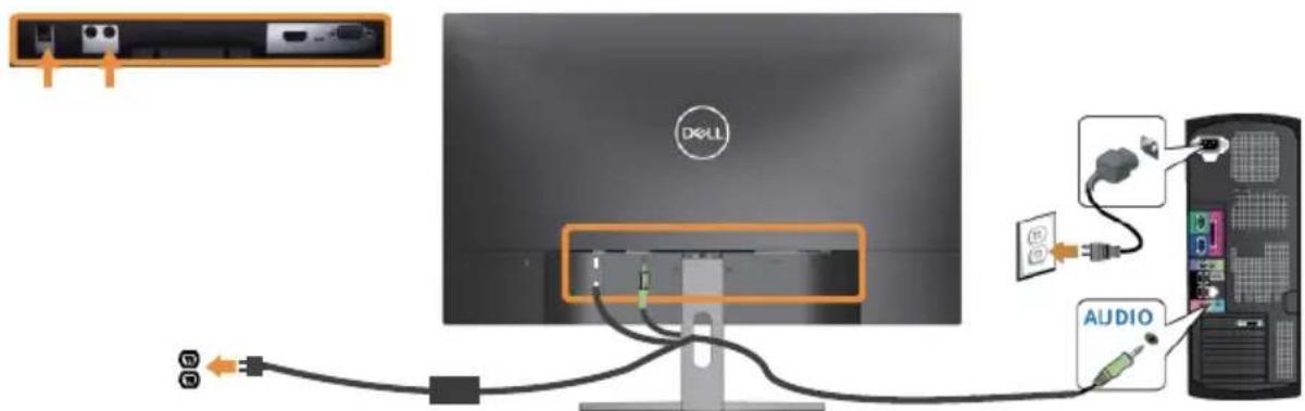 DELL S2319HN - Audiokabel (optional erhältlich) anschließen - 1