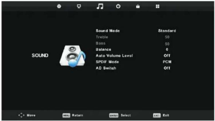 DENVER LED-3269 - Sound Menu - 1