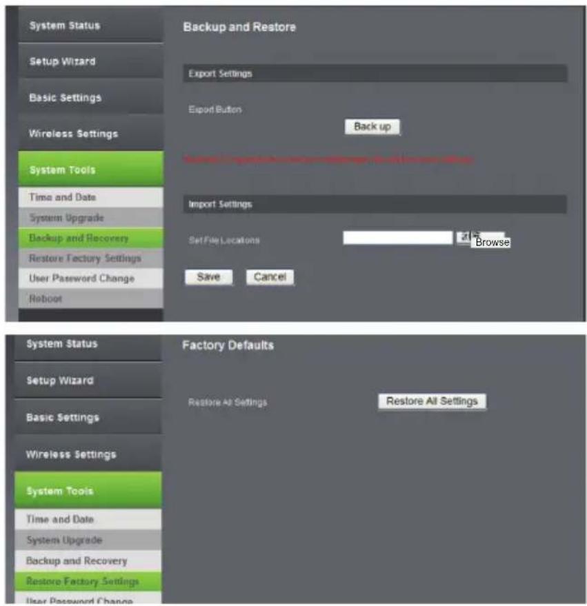 M-life ML0585 - Settings Backup and Restore, Factory Default. - 1