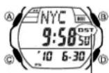 CASIO 3197 - Eine Stadtcode-Uhrzeit zwischen Standardzeit und Sommerzeit umschalten - 1