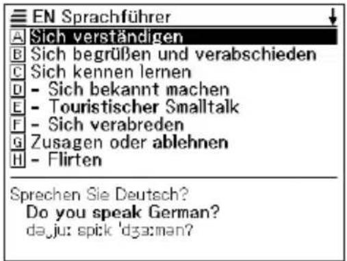 EN Sprachführer A Sich verständigen B Sich begrüßen und verabschieden C Sich kennen lernen D - Sich bekannt machen E - Touristischer Smalltalk F - Sich verabreden G Zusagen oder ablehnen H - Flirten Sprechen Sie Deutsch? Do you speak German? daju: spick 'dʒa:man?