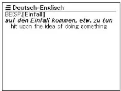 Deutsch-Englisch BEISP.[Einfall] auf den Einfall kommen, etw. zu tun hit upon the idea of doing something