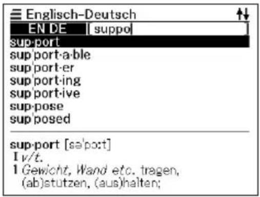 Englisch-Deutsch EN DE [suppo] support support-a-ble support-er support-ing support-ive sup-pose sup-posed support [sə'pɔ:t] I v/t. 1 Gewicht, Wand etc. tragen, (ab)stutzen, (aus)halten;