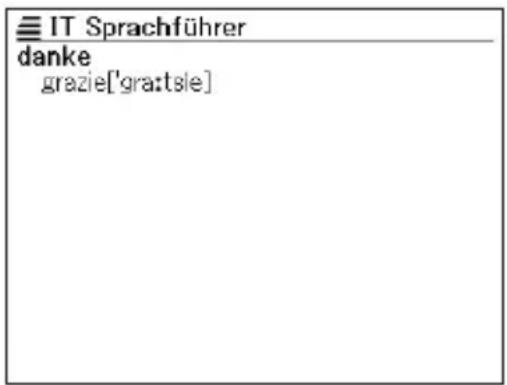 ≡ IT Sprachführer danke grazie['gra:tsle]