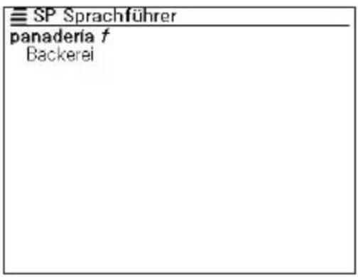≡ SP Sprachführer panadería f Backerei