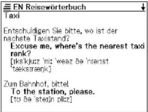 EN Reisewörterbuch Taxi Entschuldigen Sie bitte, wo ist der nachste Taxistand? Excuse me, where's the nearest taxi rank? [iks'kju:z 'mi: 'weez ðə 'nienst 'tæksɪræŋk] Zum Bahnhof, bitte! To the station, please. [tʊ ðə 'steɪʃn pli:z]