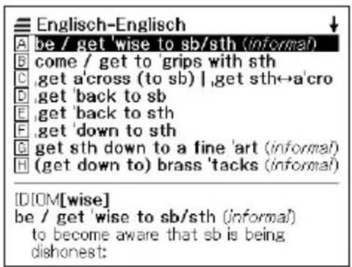 CASIO EW-G2200 - Nachschlagen von englischen Idiomen (Idiomsuche) - 2