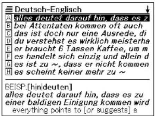 Deutsch-Englisch A alles deutet darauf hin, dass es z B bei Attentaten kommen oft auch C das ist doch nur eine Ausrede, di D du verstehst es wirklich meisterha E er braucht 6 Tassen Kaffee, um m F es handelt sich einzig und allein d G es ist zu ~, dass er nicht kommen H es scheint keiner mehr zu ~ BEISP.[hin|deuten] alles deutet darauf hin, dass es zu einer baldigen Einigung kommen wird everything points to [or suggests] a