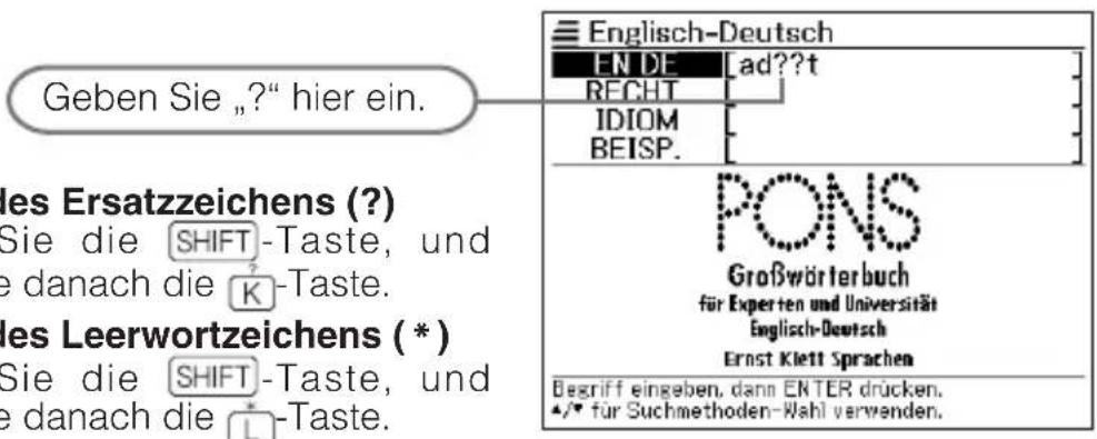 Geben Sie „?“ hier ein. Englisch-Deutsch EN DE [ad??t] RECHT IDIOM BEISP. PONS Großwörterbuch für Experten und Universität Englisch-Deutsch Ernst Klett Sprachen Begriff eingeben, dann ENTER drücken. •/• für Suchmethoden-Wahl verwenden.