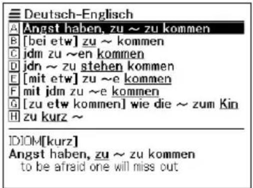 Deutsch-Englisch A Angst haben, zu ~ zu kommen B [bei etw] zu ~ kommen C jdm zu ~en kommen D jdn ~ zu stehen kommen E [mit etw] zu ~e kommen F mit jdm zu ~e kommen G [zu etw kommen] wie die ~ zum Kin H zu kurz ~ IDOM[kurz] Angst haben, zu ~ zu kommen to be afraid one will miss out