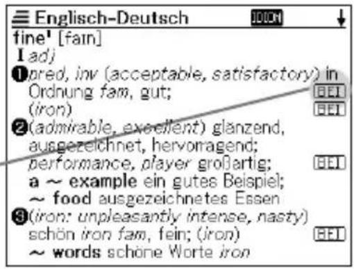 Englisch-Deutsch fine' [fain] 1 adj ①pred, inv (acceptable, satisfactory) in Ordnung fam, gut; (iron) ②(admirable, excellent) glanzend, ausgezeichnet, hervorragend; performance, player großartig; a ~ example ein gutes Beispiel; ~ food ausgezeichnetes Essen ③(iron: unpleasantly intense, nasty) schön iron fam, fein; (iron) ~ words schöne Worte iron