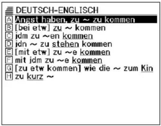 DEUTSCH-ENGLISCH A Angst haben, zu ~ zu kommen B [bei etw] zu ~ kommen C jdm zu ~en kommen D jdn ~ zu stehen kommen E [mit etw] zu ~e kommen F mit jdm zu ~e kommen G [zu etw kommen] wie die ~ zum Kin H zu kurz ~