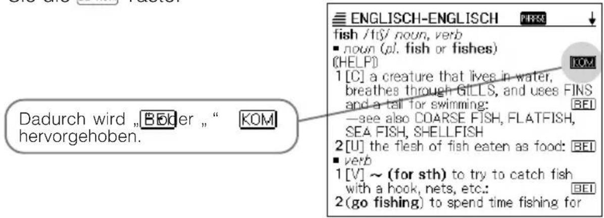 CASIO EW-G2100 - Nachschlagen von Satzbeispielen und Erläuterungen - 1