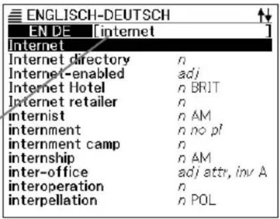 CASIO EW-G2100 - Drücken Sie die Tasten der Tastatur, um den Begriff einzugeben. - 1