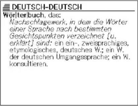 DEUTSCH-DEUTSCH Wörterbuch, das: Nachschlagewerk, in dem die Wörter einer Sprache nach bestimmten Gesichtspunkten verzeichnet [u. erklärt] sind: ein ein-, zweisprachiges, etymologisches, deutsches W.; ein W. der deutschen Umgangssprache; ein W. konsultieren.