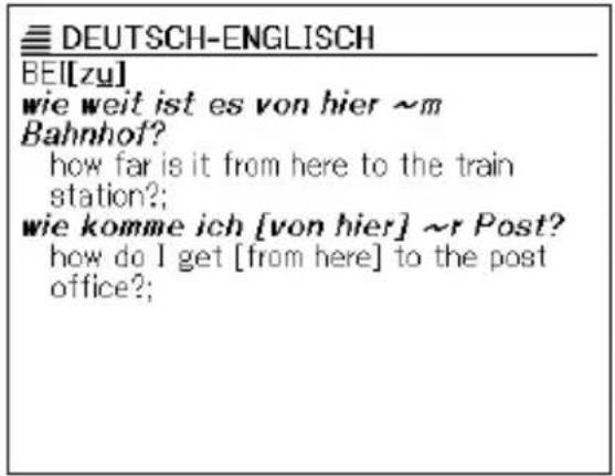 DEUTSCH-ENGLISCH BEI[zu] wie weit ist es von hier ~m Bahnhof? how far is it from here to the train station?; wie komme ich [von hier] ~r Post? how do I get [from here] to the post office?