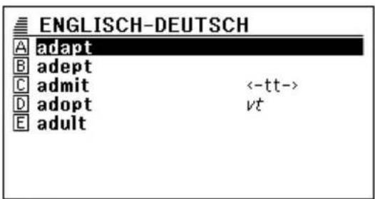 ENGLISCH-DEUTSCH A adapt B adept C admit <-tt-> D adopt vt E adult
