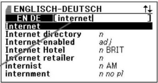 ENGLISH-DEUTSCH ↑↓ EN DE [internet] Internet Internet directory n Internet-enabled adj Internet Hotel n BRIT Internet retailer n internist n AM internment n no pl