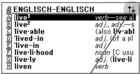ENGLISH-ENGLISH A live¹ verb—seer al B live² adj., adv.—s C live·able (also liv·abl D 'lived-in adj. (of a pl E 'live-in adj. F live·li·hood noun [C usu G live·ly adj. (live·li H liven verb
