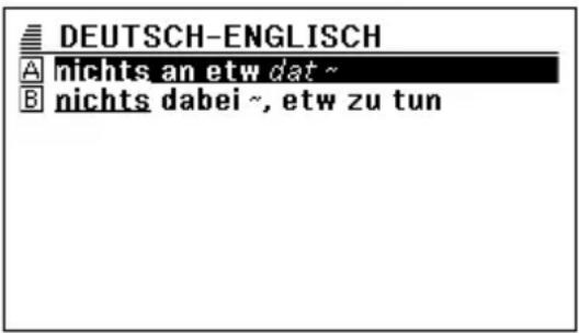 DEUTSCH-ENGLISCH A nichts an etw dat ~ B nichts dabei ~, etw zu tun