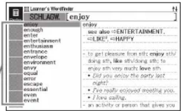 CASIO EW-G7000EP - Nachschlagen eines Schlagworts (Schlagwortsuche) - 2
