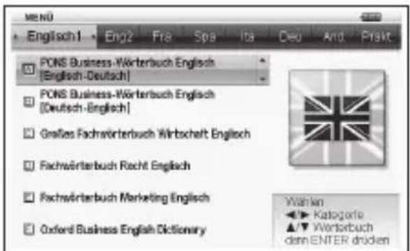 MENU • Englisch1 • Eng2 Fra Spa Ita Deu And Prakt PONS Business-Wörterbuch Englisch [English-Deutsch] PONS Business-Wörterbuch Englisch [Deutsch-Englisch] Großes Fachwörterbuch Wirbschaft Englisch Fachwörterbuch Recht Englisch Fachwörterbuch Marketing Englisch Oxford Business English Dictionary Wahlen ►► Kategorie ▲▼ Werterbuch denn ENTER drücken