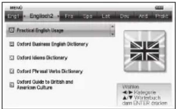 MENØ Eng1 • Engisch2 • Fra • Spa • Lat • Deu • And • Profit Practical English Usage Oxford Business English Dictionary Oxford Idioms Dictionary Oxford Phrasal Verbs Dictionary Oxford Guide to British and American Culture Wahlen ►► Kategorie ▲▼ Worterbuch dam ENTER drücken